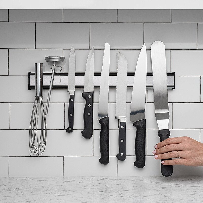 Commercial Kitchen Knife Holder - Wall-mounted aluminum alloy kitchen magnetic knife