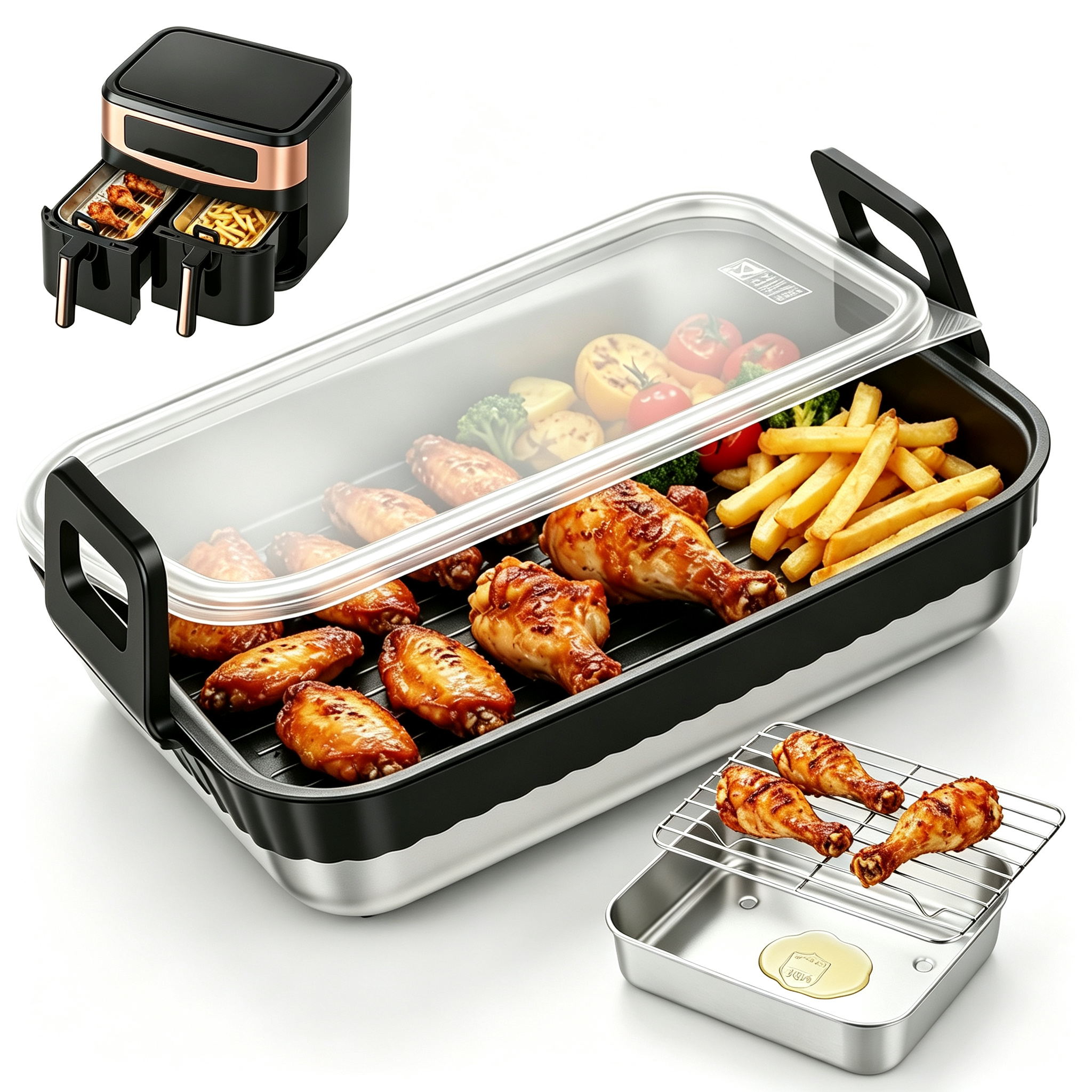 Commercial Kitchen Cooking - Stainless Steel Baking Pan with Drain