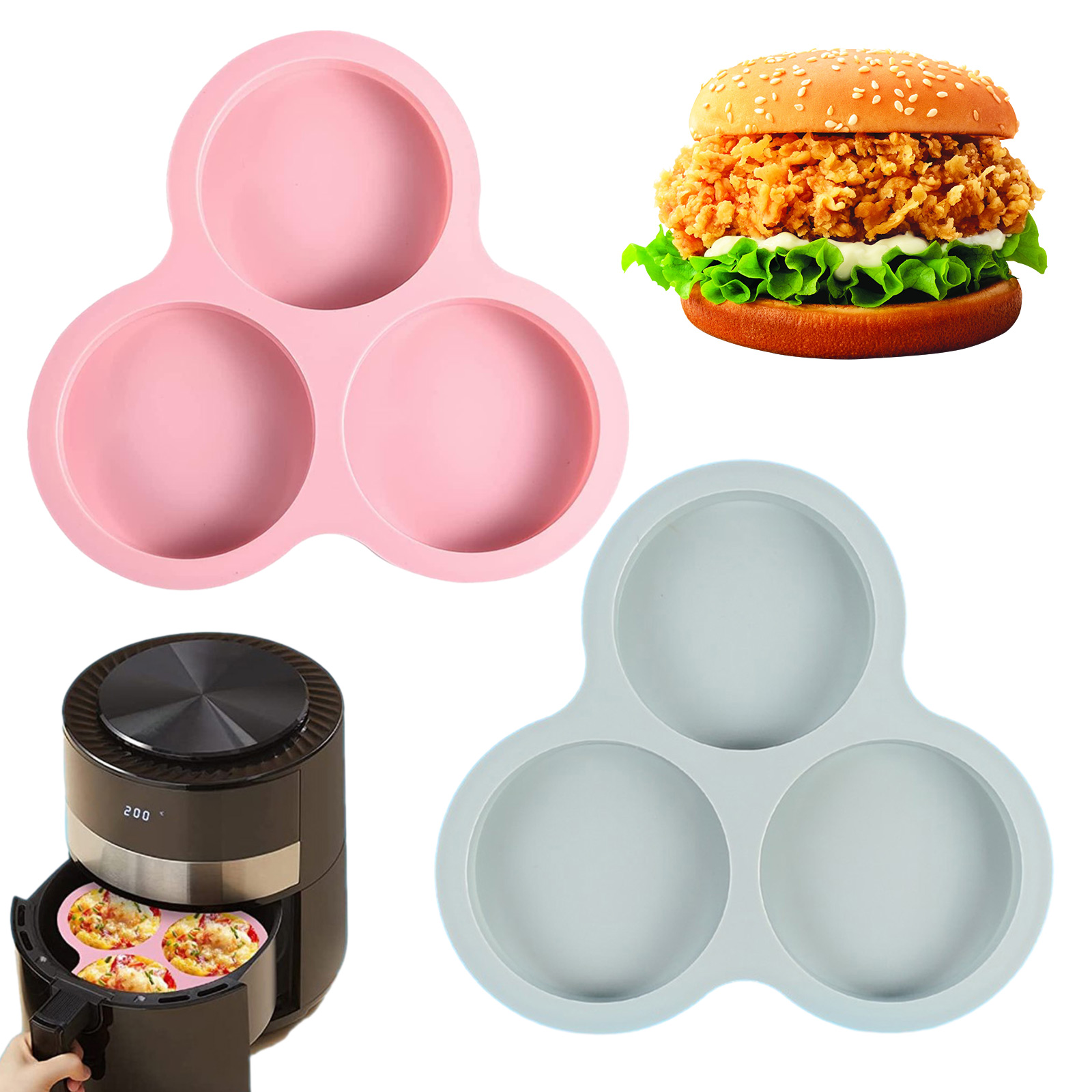 Commercial Kitchen Cooking - 1/2pcs Silicone Air Fryer Egg Pan