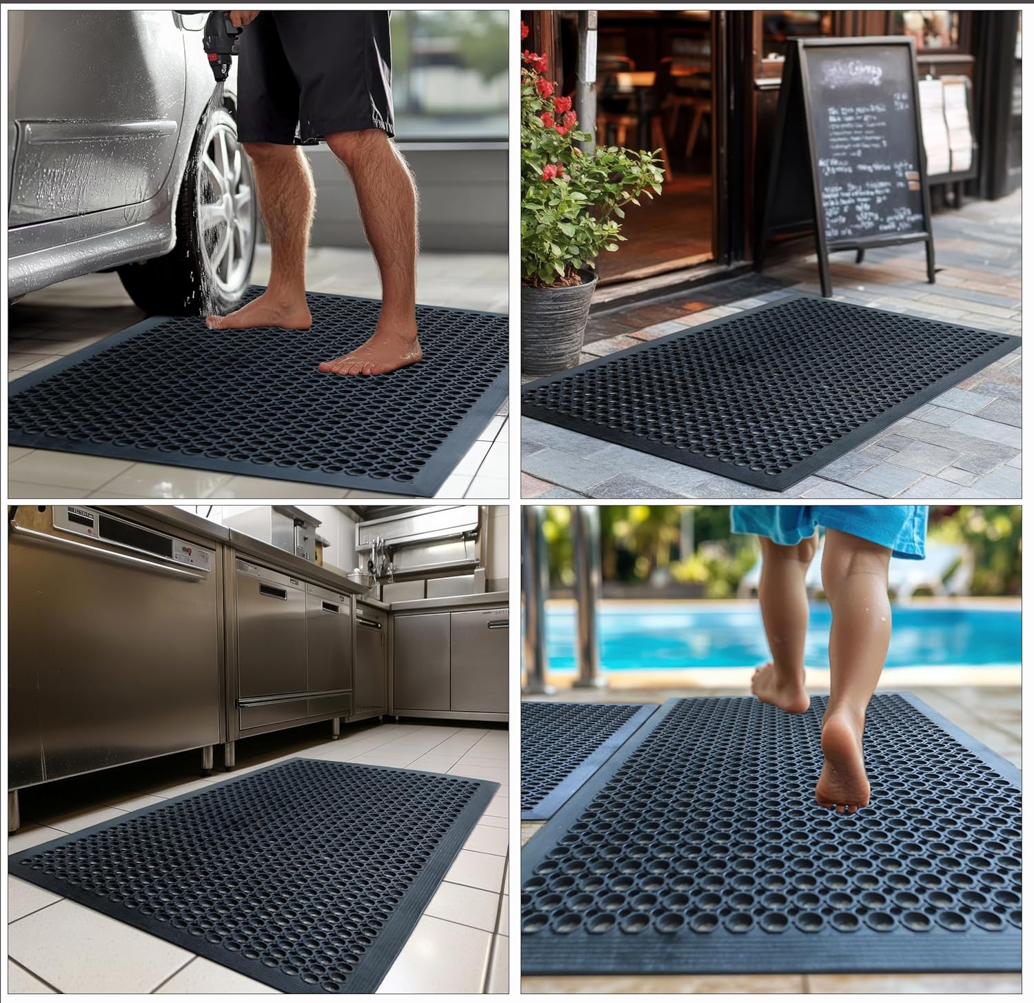 2-Pack Anti-Fatigue Rubber Flo - Commercial Kitchen Mats Anti Fatigue のレビューと価格