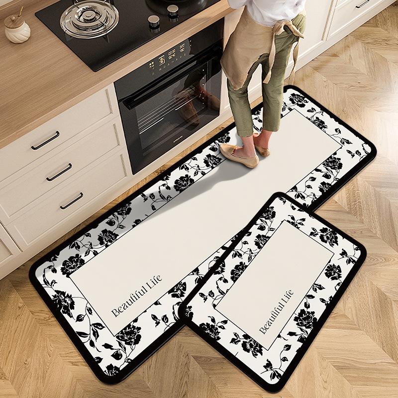 Vintage Floral Kitchen Carpet  - Commercial Kitchen Mats Anti Fatigue のレビューと価格