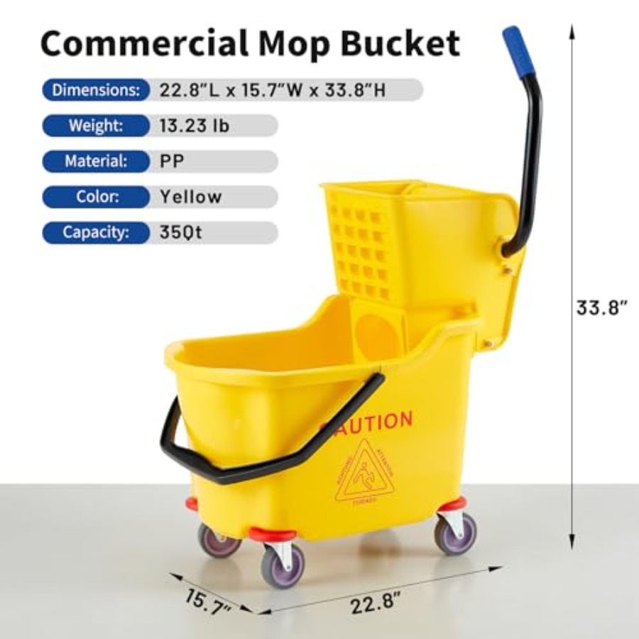 Commercial Mop Bucket with Sid - Commercial Kitchen On Wheels のレビューと価格