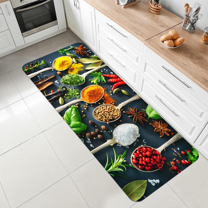 Kitchen Spice Herb Print Runne - Commercial Kitchen Mats Anti Fatigue のレビューと価格
