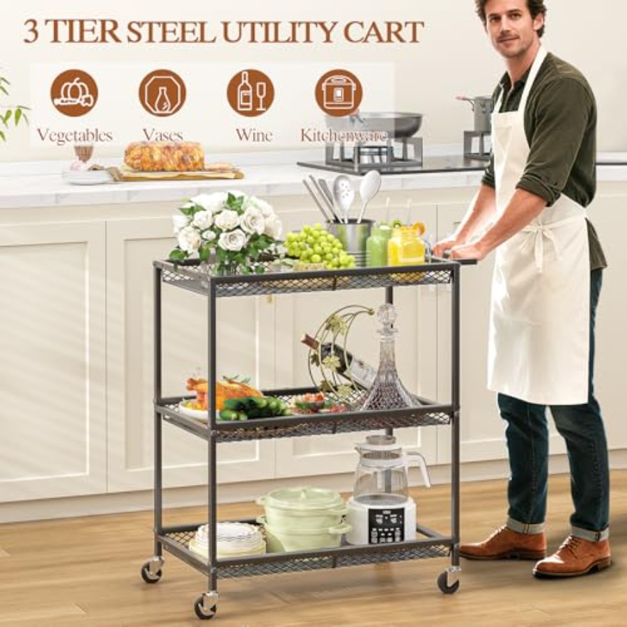 3 Tier Rolling Utility Kitchen - Commercial Kitchen On Wheels のレビューと価格