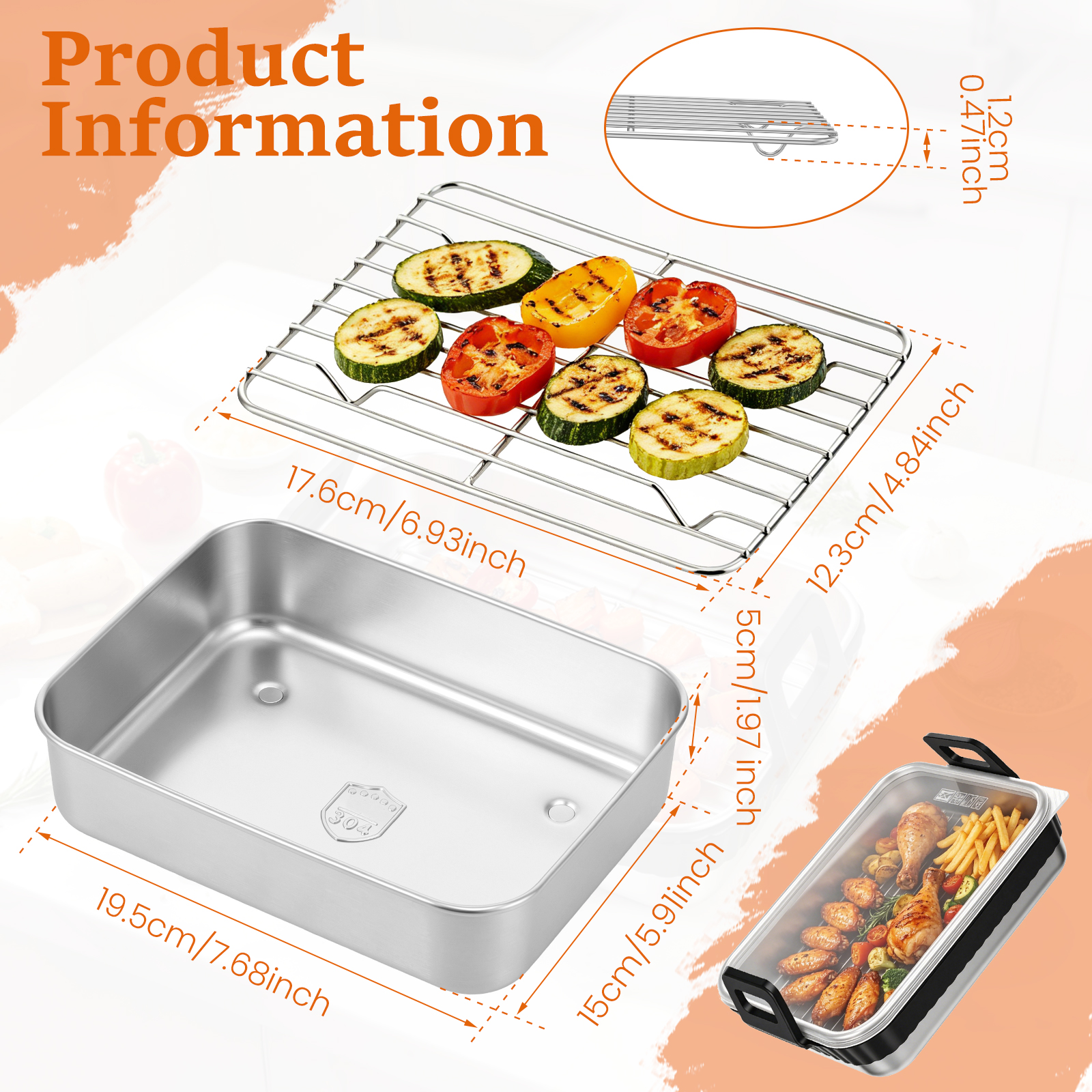Stainless Steel Baking Pan wit - Commercial Kitchen Cooking のレビューと価格