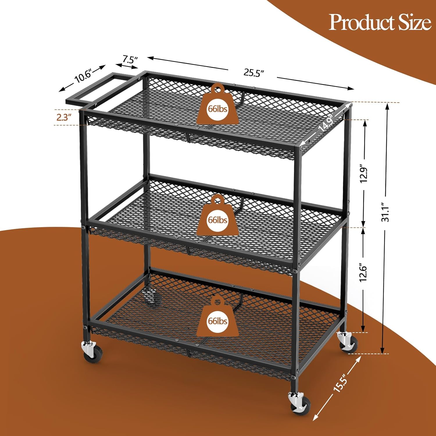 3 Tier Rolling Utility Kitchen - Commercial Kitchen On Wheels のレビューと価格