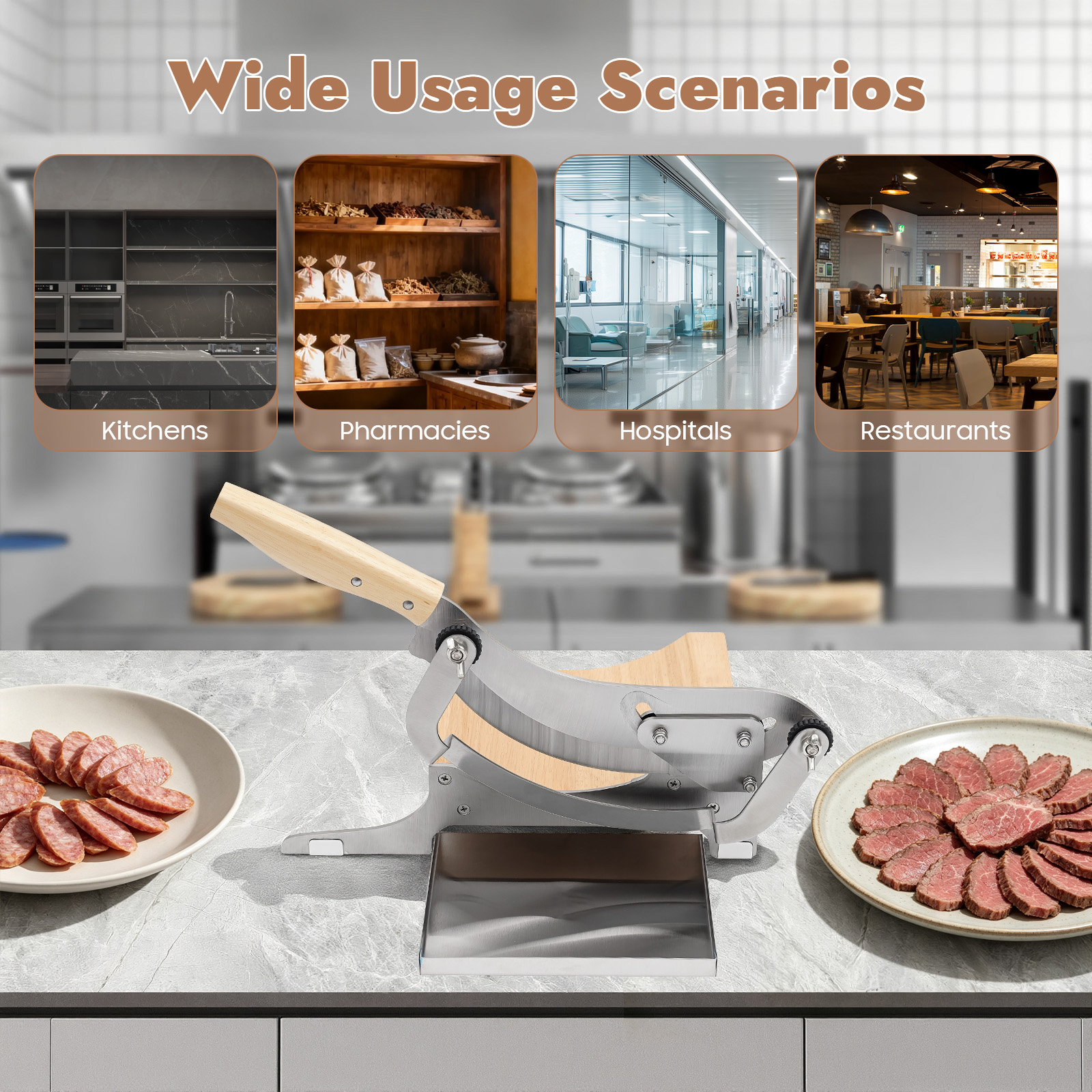 Stainless Steel Manual Meat &  - Meat Slicer Machine のレビューと価格