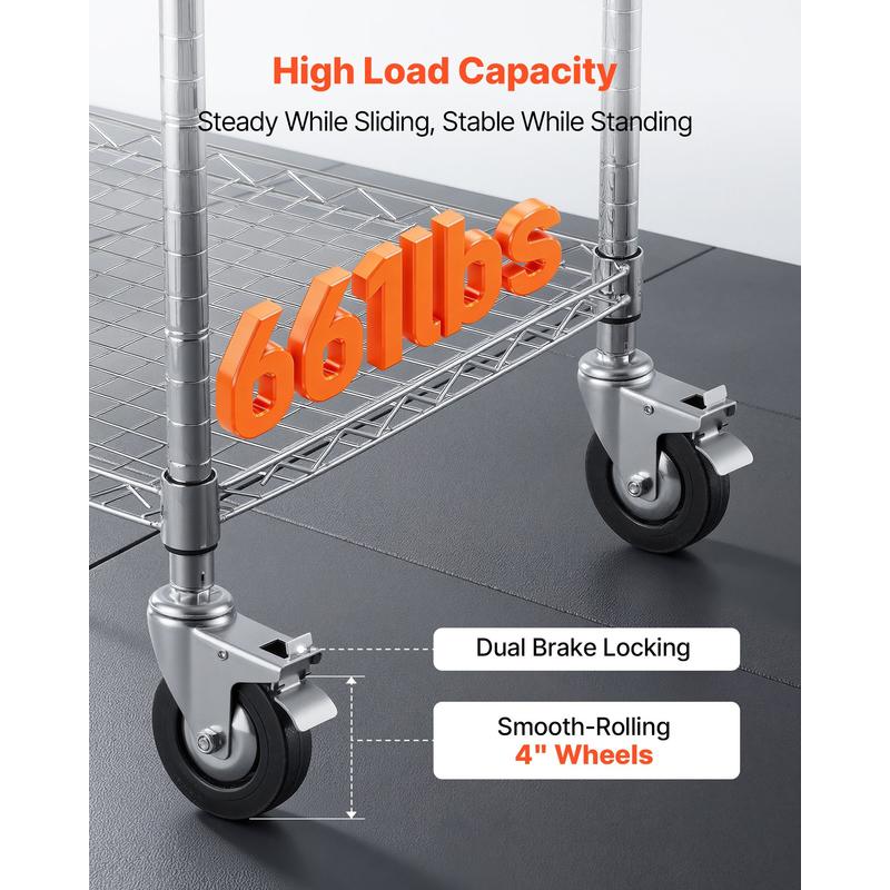 Kitchen Utility Cart, 3 Tier H - Commercial Kitchen On Wheels のレビューと価格