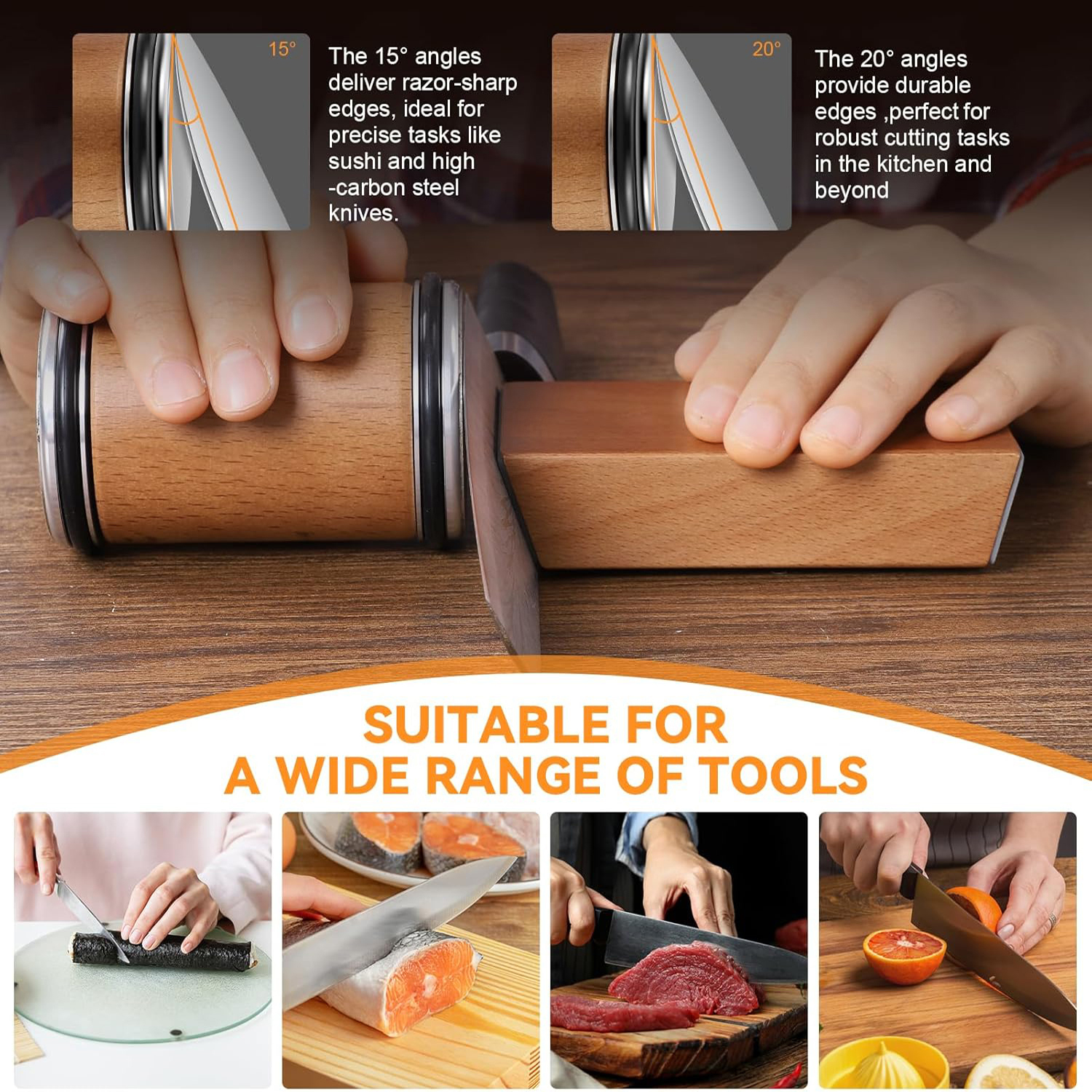 Rolling Knife Sharpener Magnet - Commercial Kitchen Knife Holder のレビューと価格