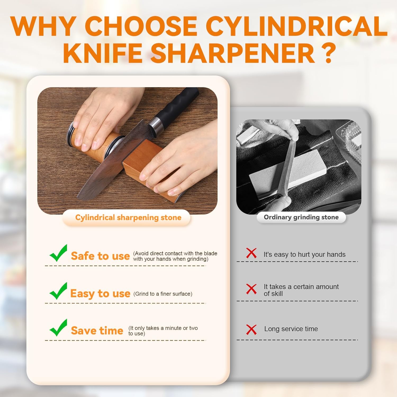Rolling Knife Sharpener Magnet - Commercial Kitchen Knife Holder のレビューと価格