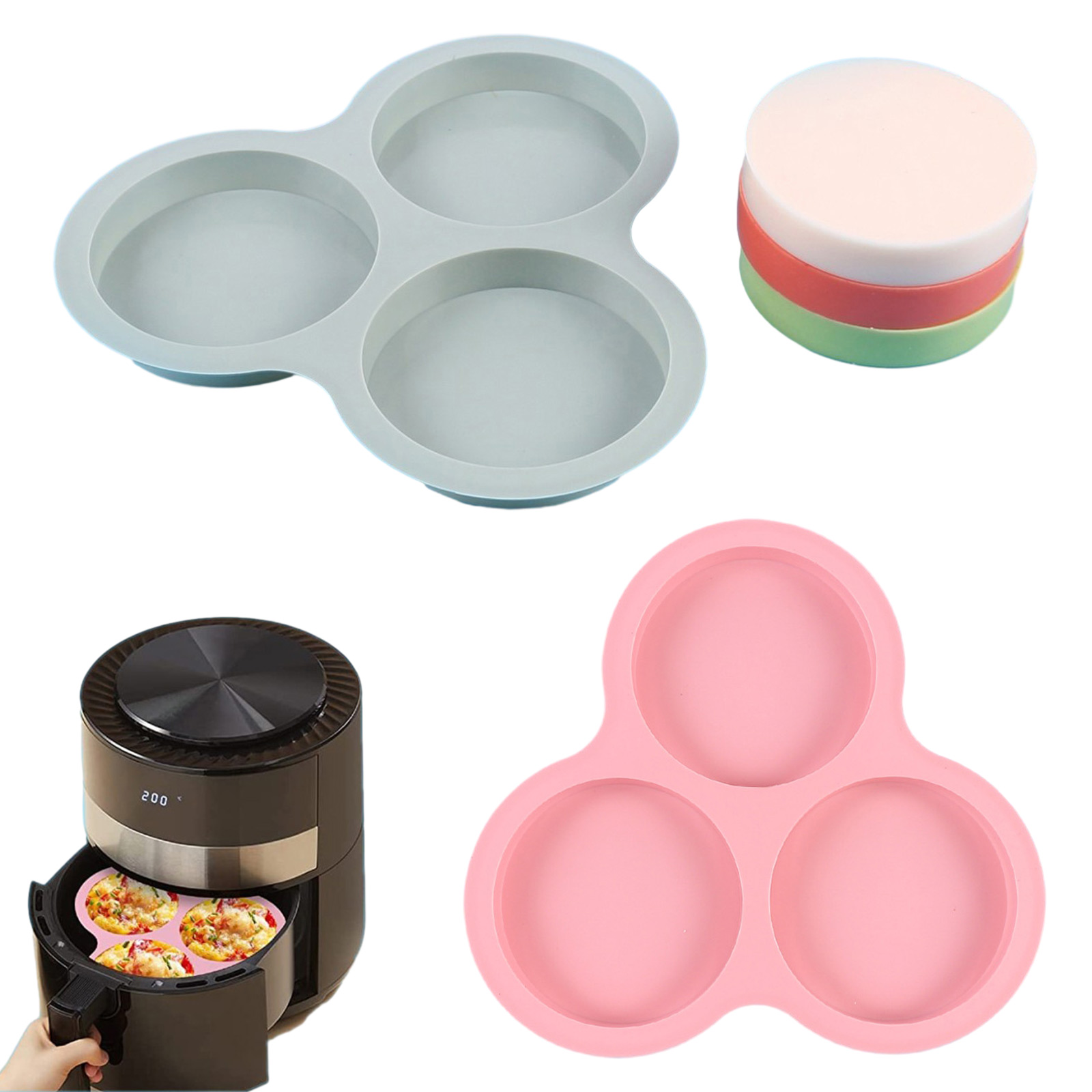 1/2pcs Silicone Air Fryer Egg  - Commercial Kitchen Cooking のレビューと価格