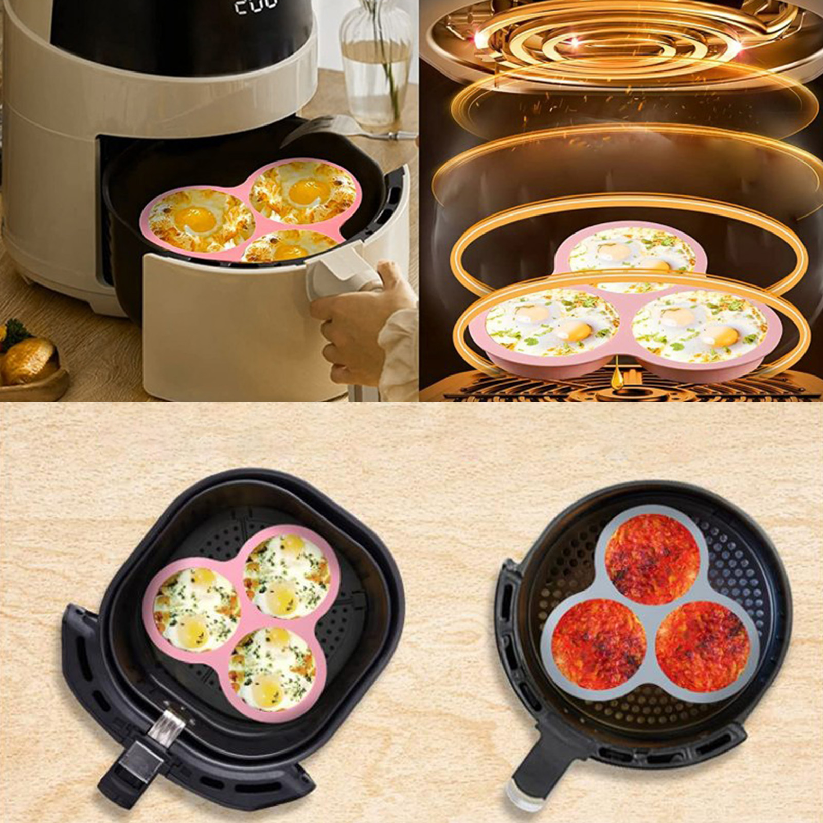 1/2pcs Silicone Air Fryer Egg  - Commercial Kitchen Cooking のレビューと価格