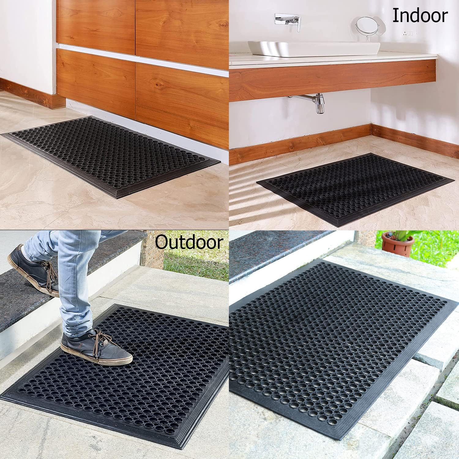 Rubber Doormat - 2 Pack Non Sl - Commercial Kitchen Mats Anti Fatigue のレビューと価格