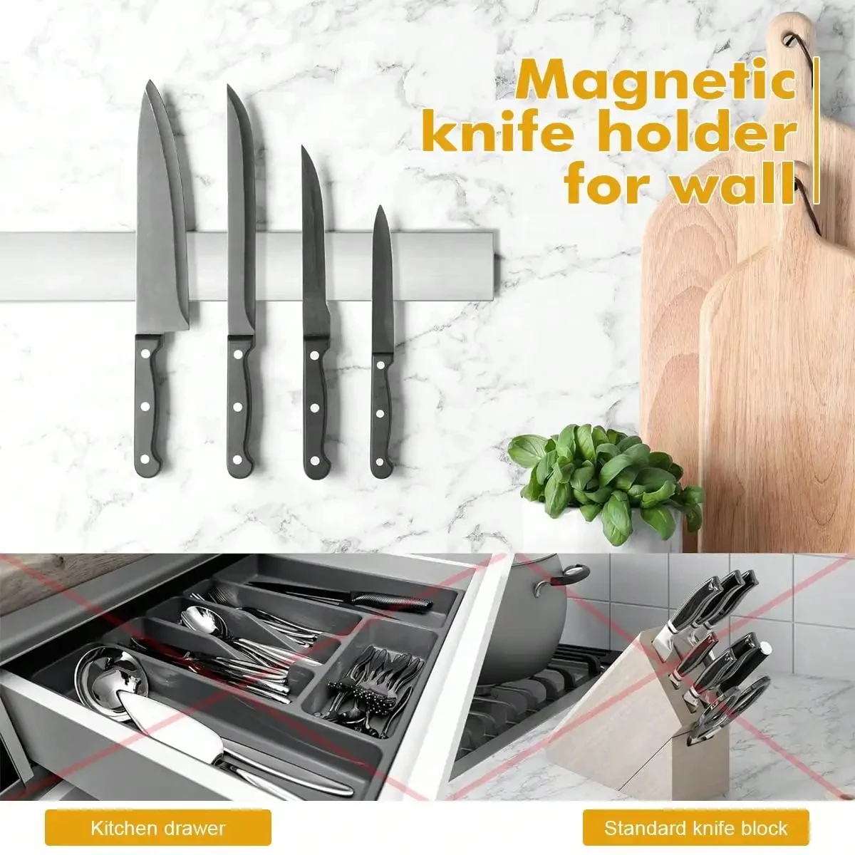 Leeseph Magnetic Knife Holder  - Commercial Kitchen Knife Holder のレビューと価格