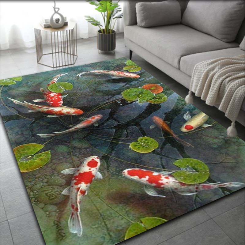 1pc 3D Koi Fish Rug - Non-Slip - Commercial Kitchen Mats Anti Fatigue のレビューと価格