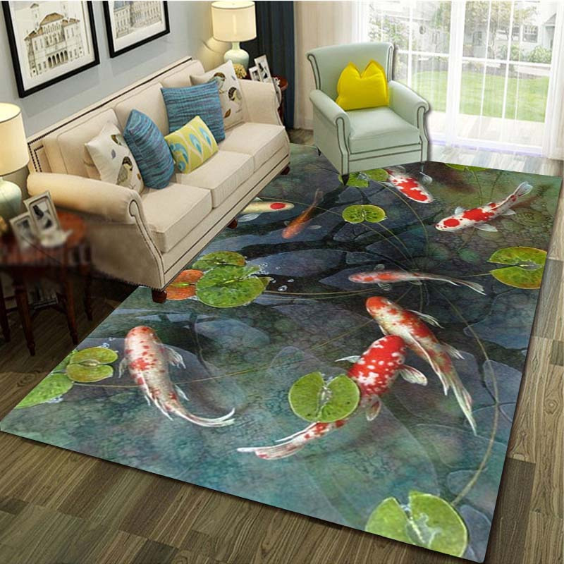 1pc 3D Koi Fish Rug - Non-Slip - Commercial Kitchen Mats Anti Fatigue のレビューと価格