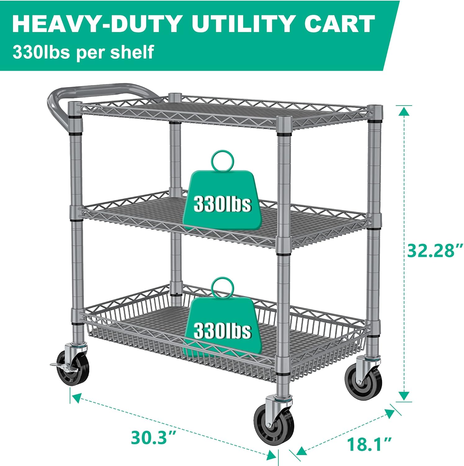 Heavy Duty Rolling Cart 990LBS - Commercial Kitchen Images のレビューと価格