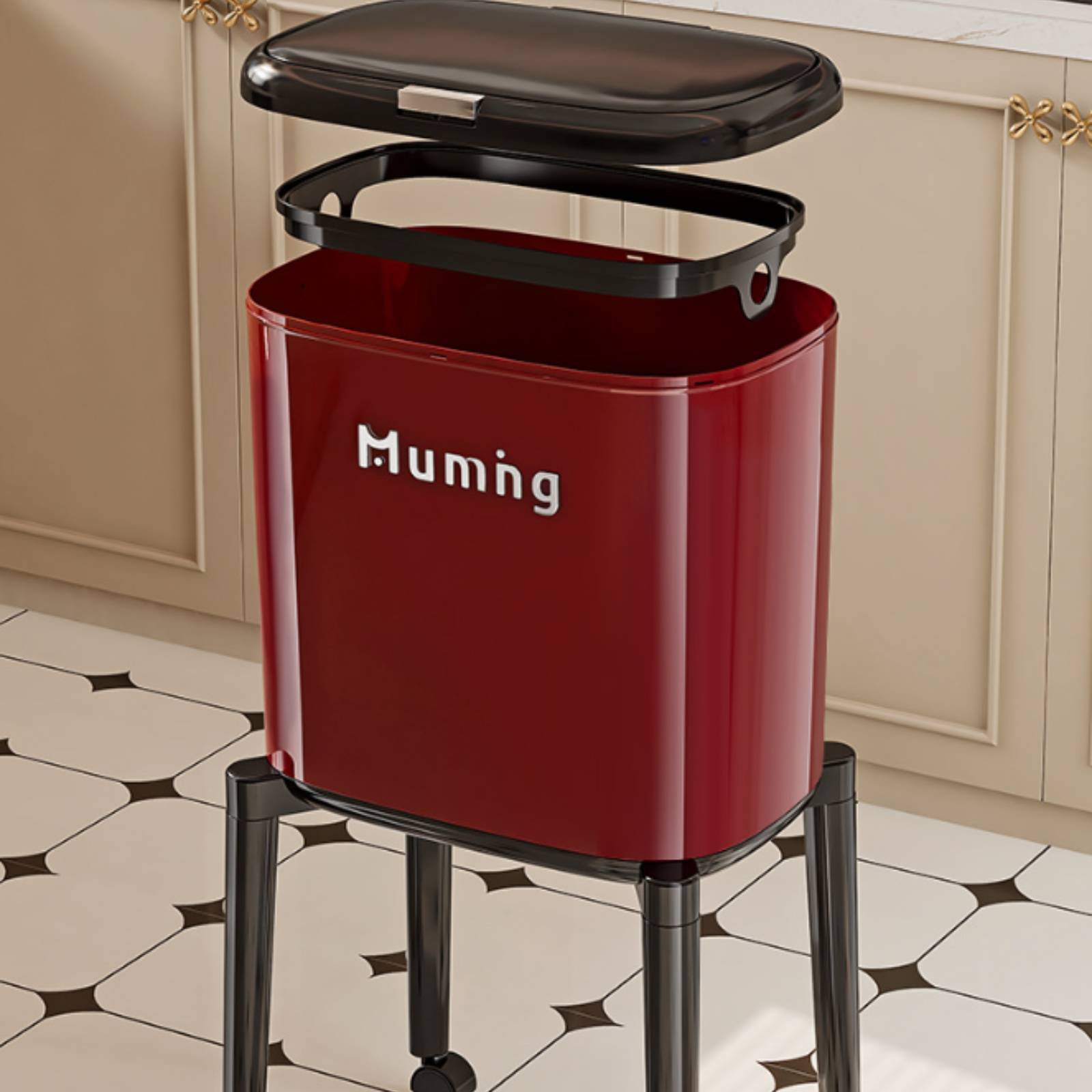 Lid Trash Can with Wheels Hand - Commercial Kitchen On Wheels のレビューと価格