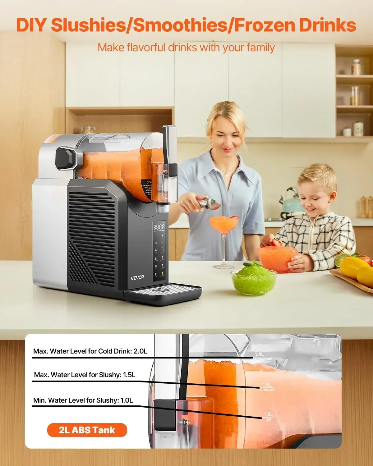 Slushie Machine, 2L/68oz No Ic - Slushy Machine のレビューと価格