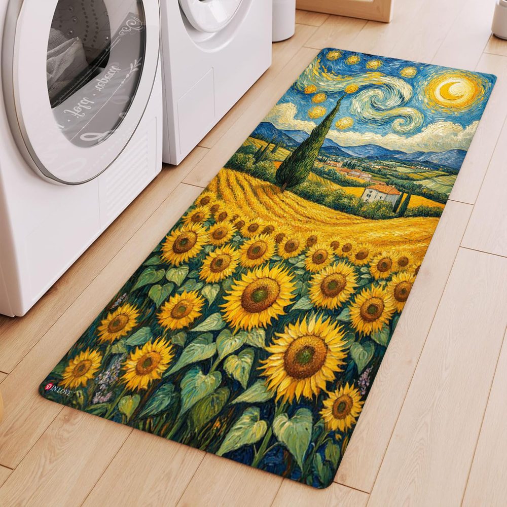 Van Gogh Style Sunflower Oil P - Commercial Kitchen Mats Anti Fatigue のレビューと価格