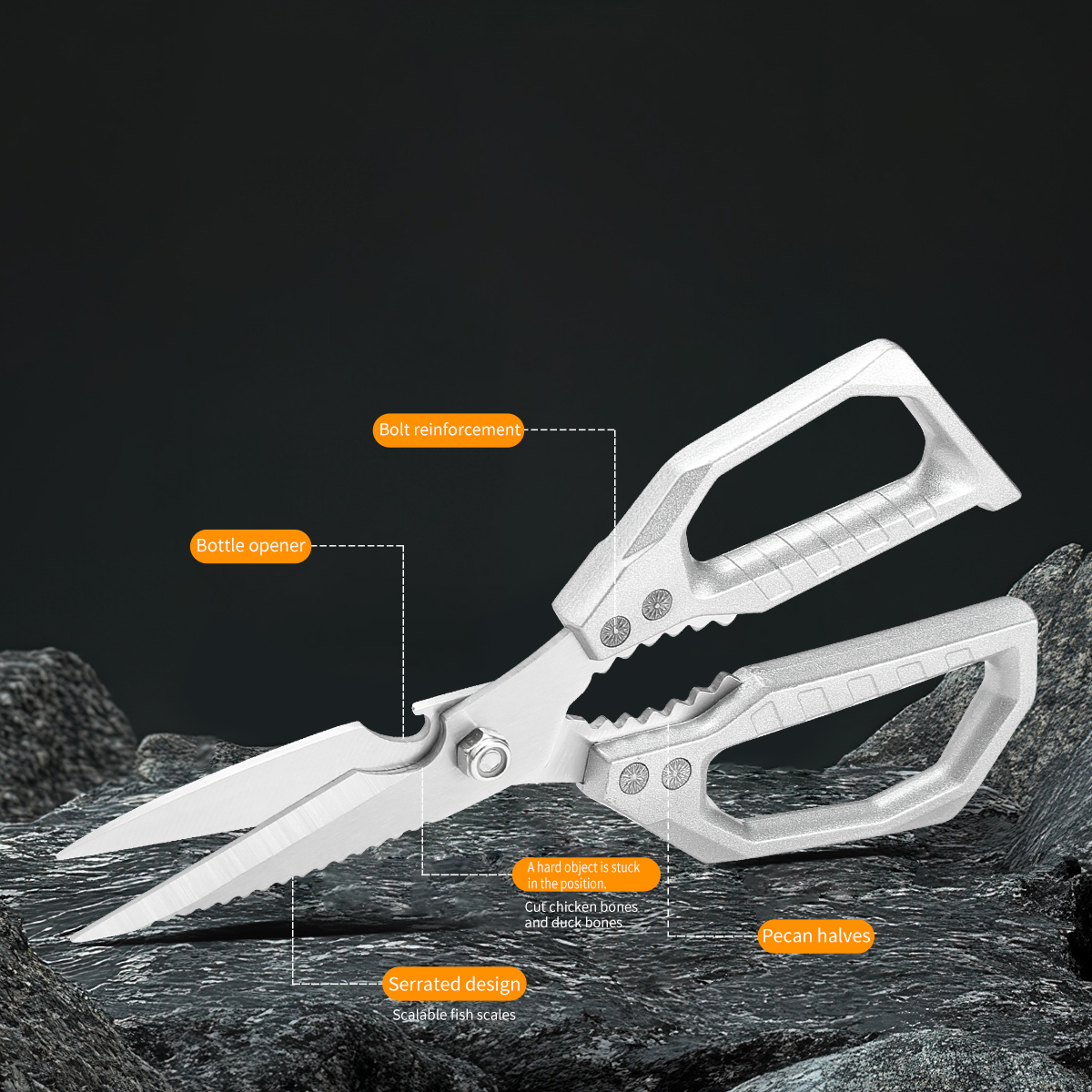 Stainless Steel Kitchen Shears - Commercial Kitchen Equipment のレビューと価格