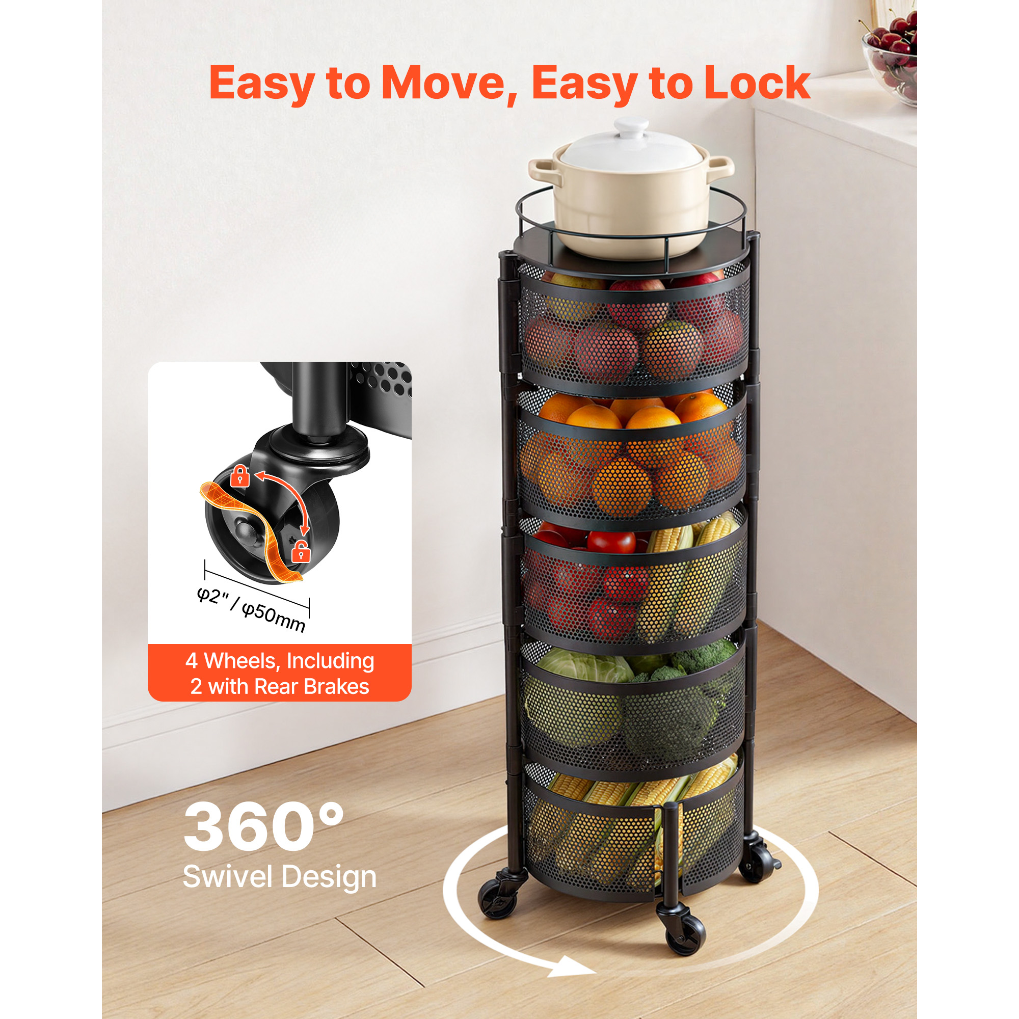 SucceBuy 5 Tier Rotating Stora - Commercial Kitchen On Wheels のレビューと価格